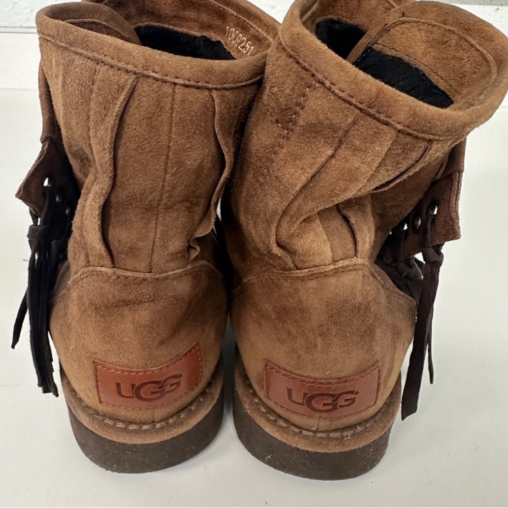 UGG Women's Tan Suede Ankle Boots - Picture 6 of 6
